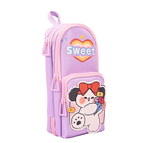 Pencil bag popular large-capacity stationery bag storage bag good-looking primary school student decompression double-layer cute pencil box wholesale