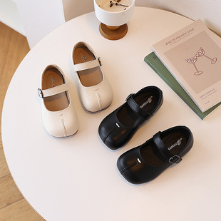 Girls' Leather Shoes 2025 Spring and Autumn New Children's Princess Shoes British Style Black Little Girls' Shoes Baby Shoes