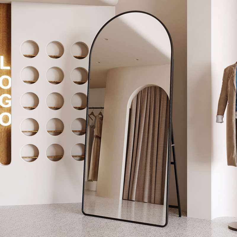 Espejo de cuerpo entero Espejo de cuerpo entero Tienda de ropa para niñas Espejo de vestuario Espejo de piso para hogar delgado y hermoso