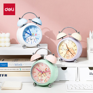 Deli Le333 Gradual Ring Alarm Clock Bedroom Night Light Silent Clock Creative Gift Student Bedside Clock
