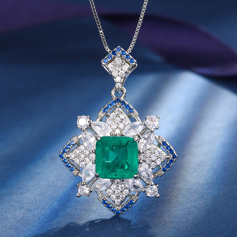 Zhuang sheng joyería cobre inferior chapado en oro joyería traje de simulación de color tesoro avanzado traje retro femenino 10*10-8*8