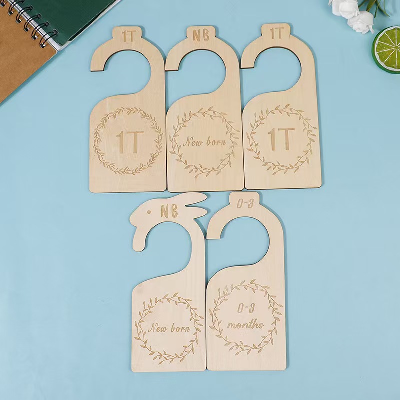 American Country Baby Closet Divider Clothes Size Wooden Partition Hanging Board Baby Wardrobe Size Divider