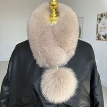 真狐狸毛围巾女冬季保暖韩版气质双面毛皮草磁吸毛毛球围脖毛领子