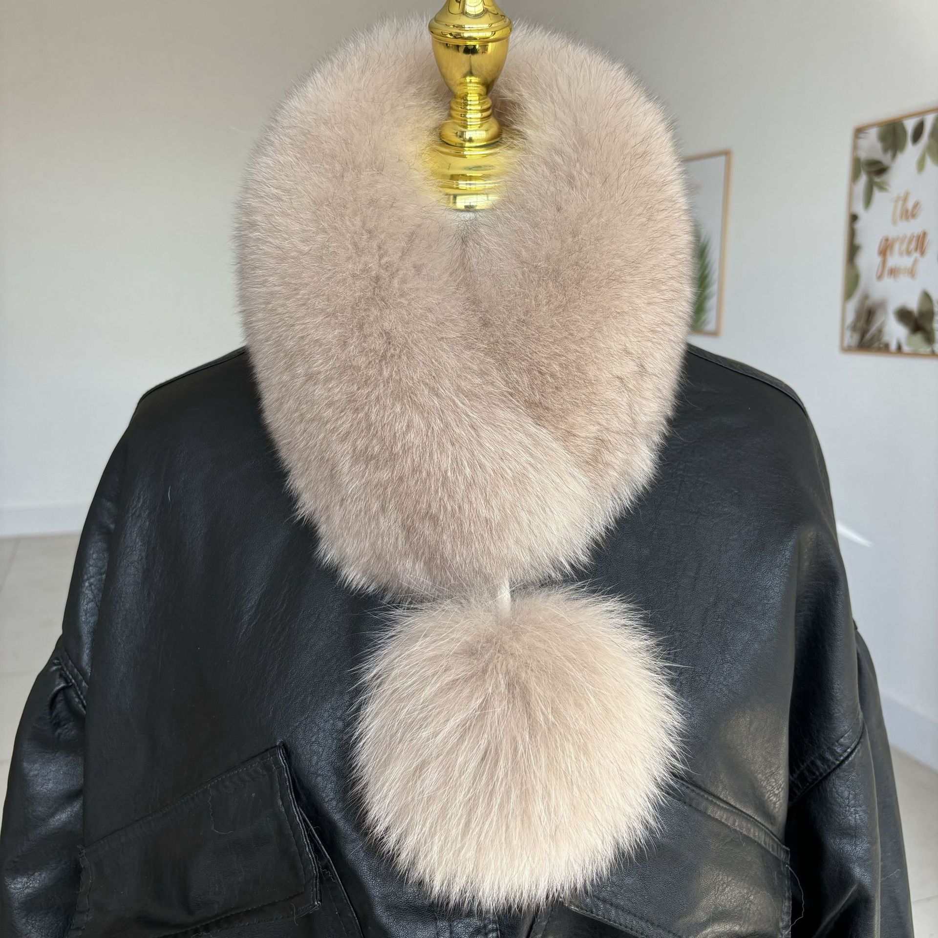 真狐狸毛围巾女冬季保暖韩版气质双面毛皮草磁吸毛毛球围脖毛领子