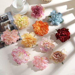 DIY手シミュレーション焼辺牡丹帽子服アクセサリー花花頭絹花偽花結婚祝い花壁装飾