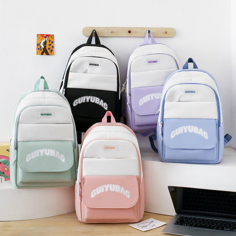 Kids Backpacks Four Piece Schoolbag New Primary And Secondary School Students' Schoolbag Large Capacity Lightweight Backpack Simple Texture Backpack_voghion.com