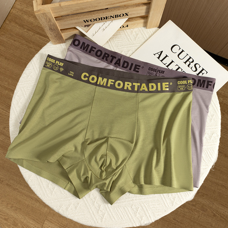 Verano delgado hombre color sólido algodón humano antibacteriano entrepierna de algodón cómodo piel sin marcas pantalones interiores de hombre al por mayor