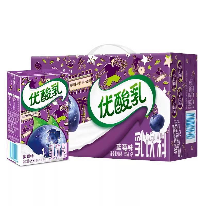 优酸乳250ml*24盒整箱原味蓝莓草莓牛奶含乳饮料学生营养早餐|undefined
