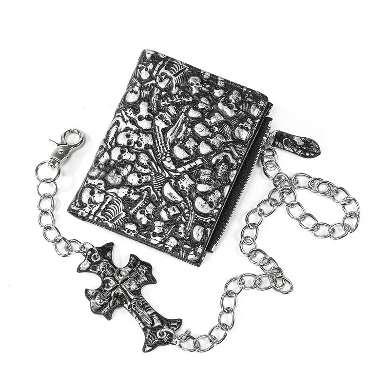 Cross-border New Wallet Gothic Personalized European and American Style Double-sided Skull Wallet Diablo Punk Style Card Holder Cross-border New Wallet Gothic Personalized European and American Style Double-sided Skull Wallet Diablo Punk Style Card Holder