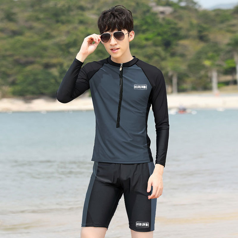 Traje de baño para hombre Traje de buceo de manga larga Protección solar para mujer Traje de baño de secado rápido Traje de medusas Surf Entrenador de natación Traje de entrenamiento
