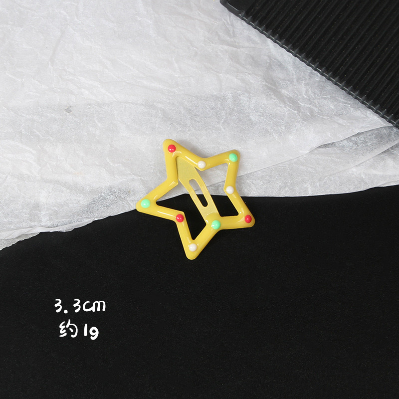 SKU图_波点星星发夹柠檬黄色SL-60025