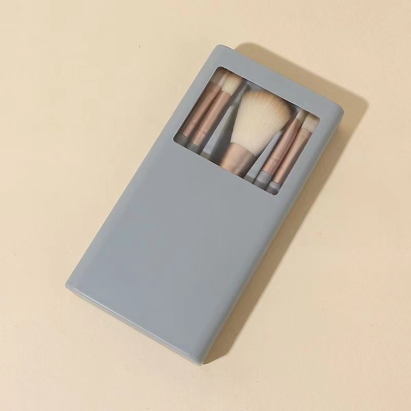 Nuevo 5 espejo caja de cepillo de maquillaje conjunto de claraboyas con espejo detalle de ojos portátil cepillo de maquillaje herramientas de maquillaje mayorista