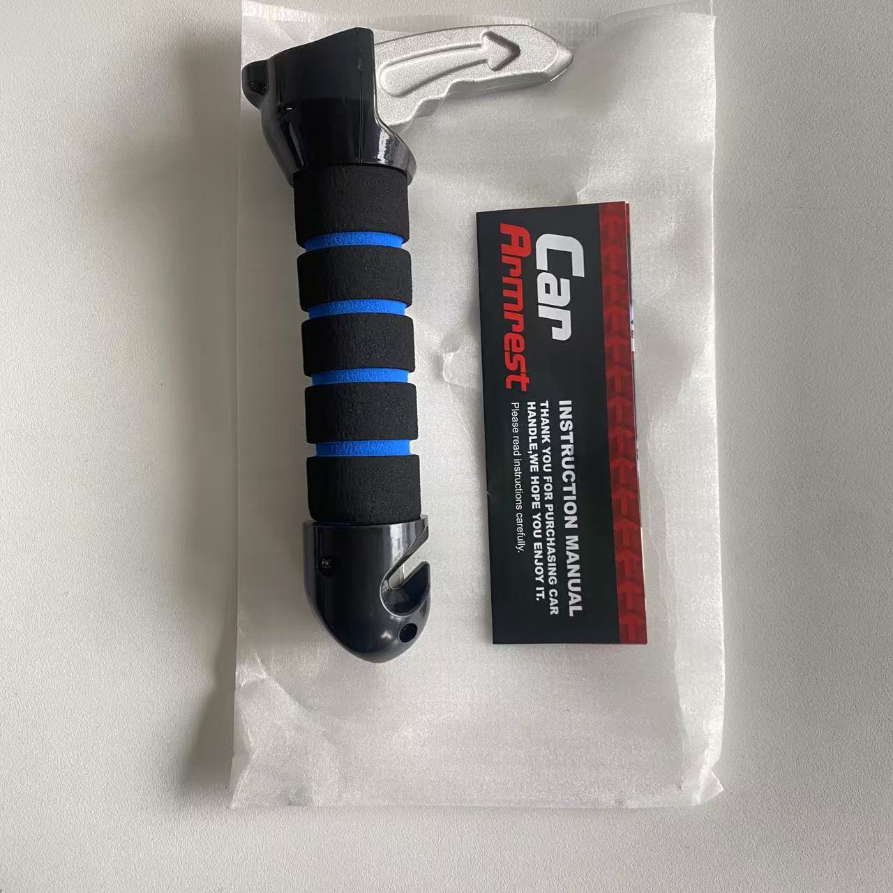 Window breaker, portable car door assist handle for the elderly, handrail, seatbelt cutter, safety hammer for the car