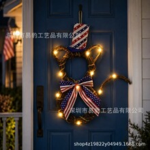 �羳Patriotic Cat Wreath with Remote����������led��������