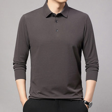 高档男士T恤品牌秋冬羊绒商务休闲百搭纯色长袖简约舒适男装上衣