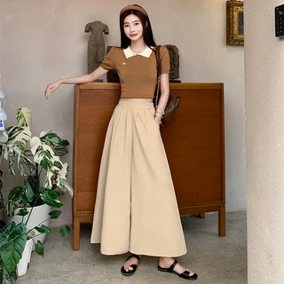 山本裙裤女夏季薄款新款棉麻显瘦宽松大码冰丝直筒阔腿裤子跨境