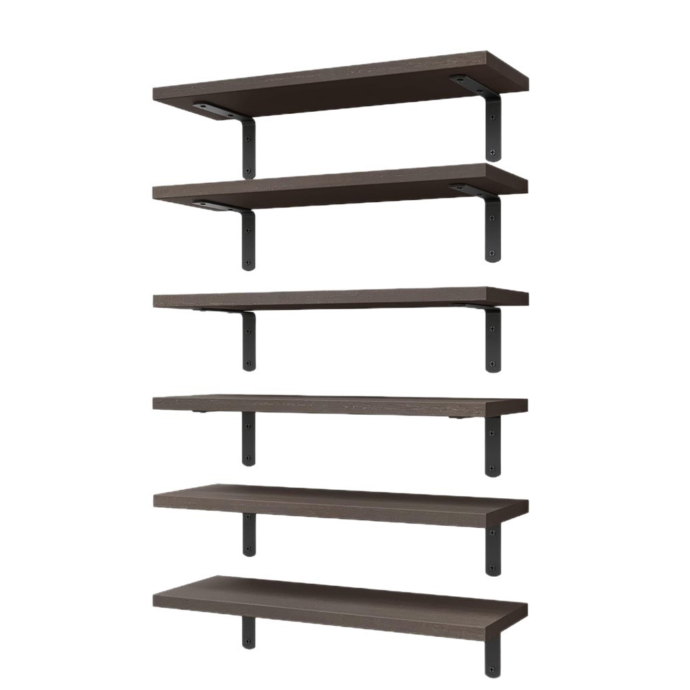 Rack de almacenamiento de pared baño cocina rack de almacenamiento de pared de madera maciza partición flotante hierro colgante de pared suspensión rack image 7