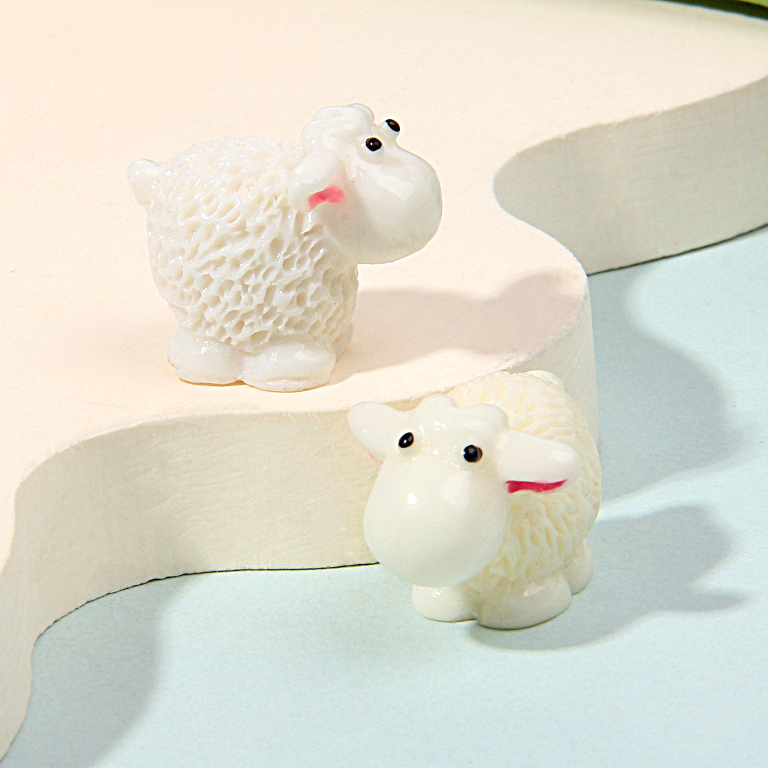 Adornos de resina en miniatura de animales tridimensionales, vaca, panda, micro-paisaje, accesorios para pendientes de jardinería.