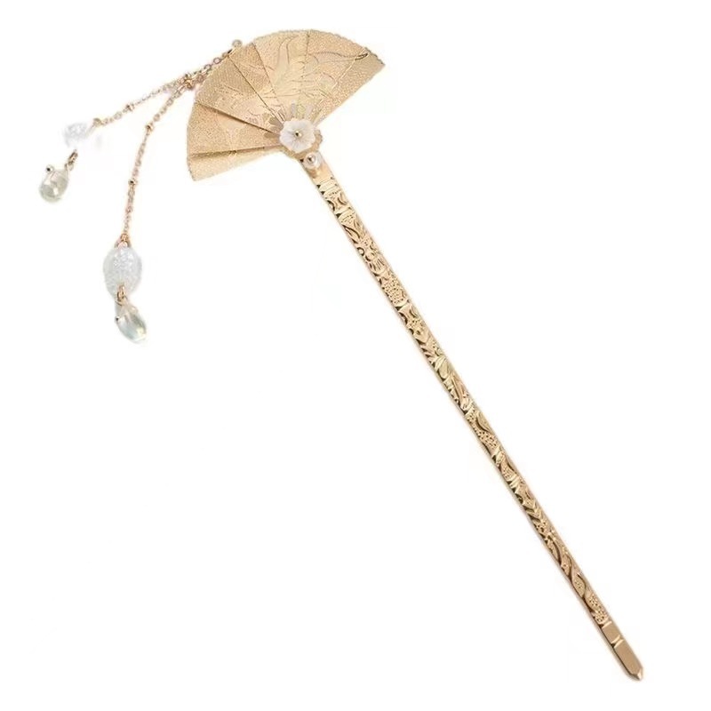 Abanico paso a paso horquilla de borla de perlas de alto valor estilo antiguo de alta calidad horquilla nuevo estilo chino frío y largo accesorios para el cabello con borla