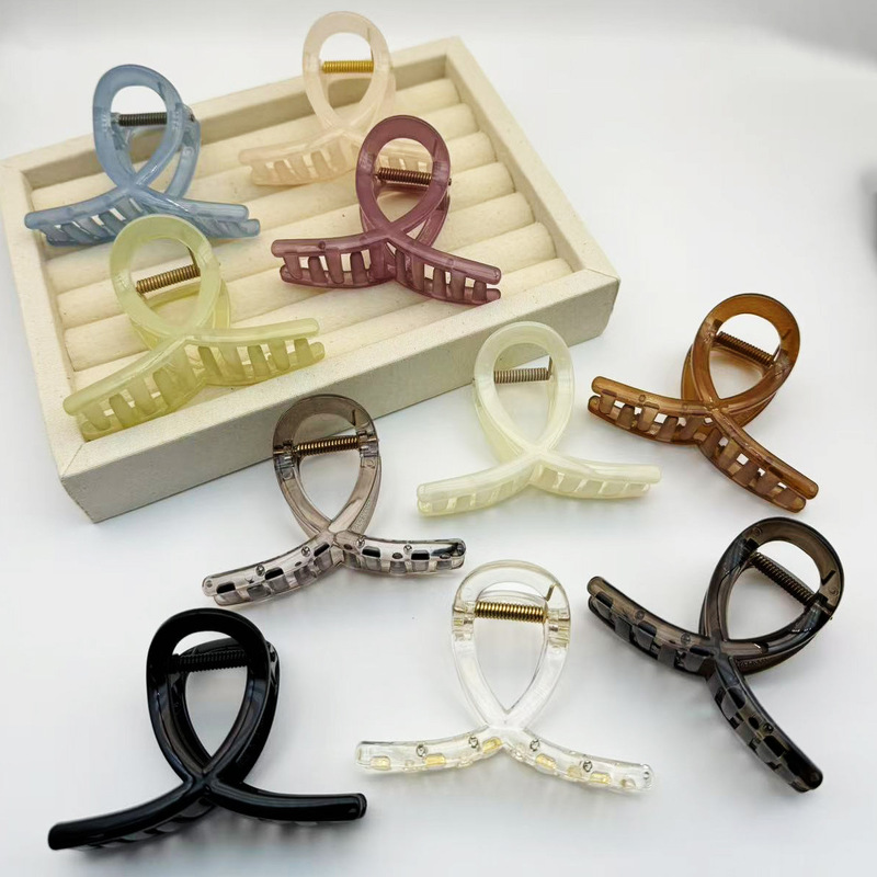 Korean-Style Simple Cross-Shaped Medium-Sized Hair Clip for Women, Back-Of-Head Clip, Hairpin, Bun Maker, Shark Clip, Hair Accessory for Thick Hair