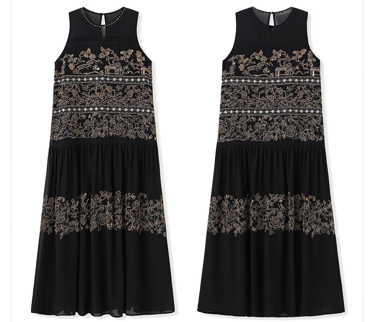 Đầm maxi nữ phong cách Trung Hoa thêu đính cườm retro mùa hè — Màu cà phê mẫu ngắn, Màu đen mẫu ngắn, Màu mơ mẫu ngắn, Màu đen dáng dài chi tiết 24