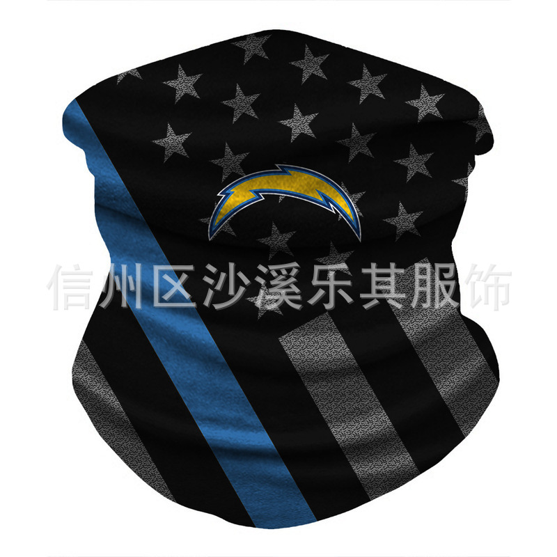 Máscara de impresión digital 3D para equipos de la NFL europeos y estadounidenses Montar al aire libre a prueba de polvo, protección solar, máscara deportiva a prueba de viento, se puede fijar Zhi