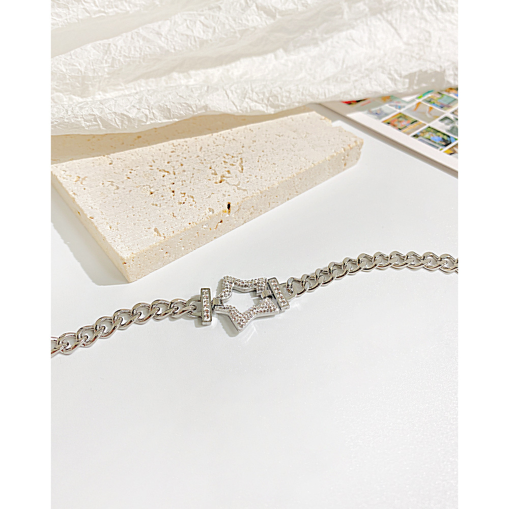 Fashion Star Stainless Steel Inlay Zircon Bracelets 1 Piece