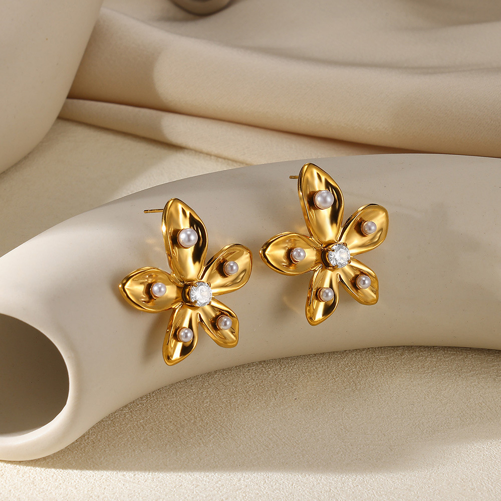 5g Weight 0.03µm-0.05µm Gold Plating Thickness PVD Coated Gold Plating Process 304 Stainless Steel Ear Needle Material Real Gold Plated Plating Material Zircon Inlay Material Dangling Earrings Classification 1 Pair Quantity Holiday, Daily Occasion 304 Stainless Steel Material Flower, Shell Pattern Women's Gender Vacation, Simple Style Style Waterproof Non Tarnish, Inlay Craft PVD Coated Real Gold Plated Flower Shell 304 Stainless Steel Vacation Simple Style Waterproof Non Tarnish Dangling Earrings 6