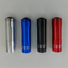 迷你9灯LED户外照明便携手电筒3A干电池铝合金小礼品户外应急