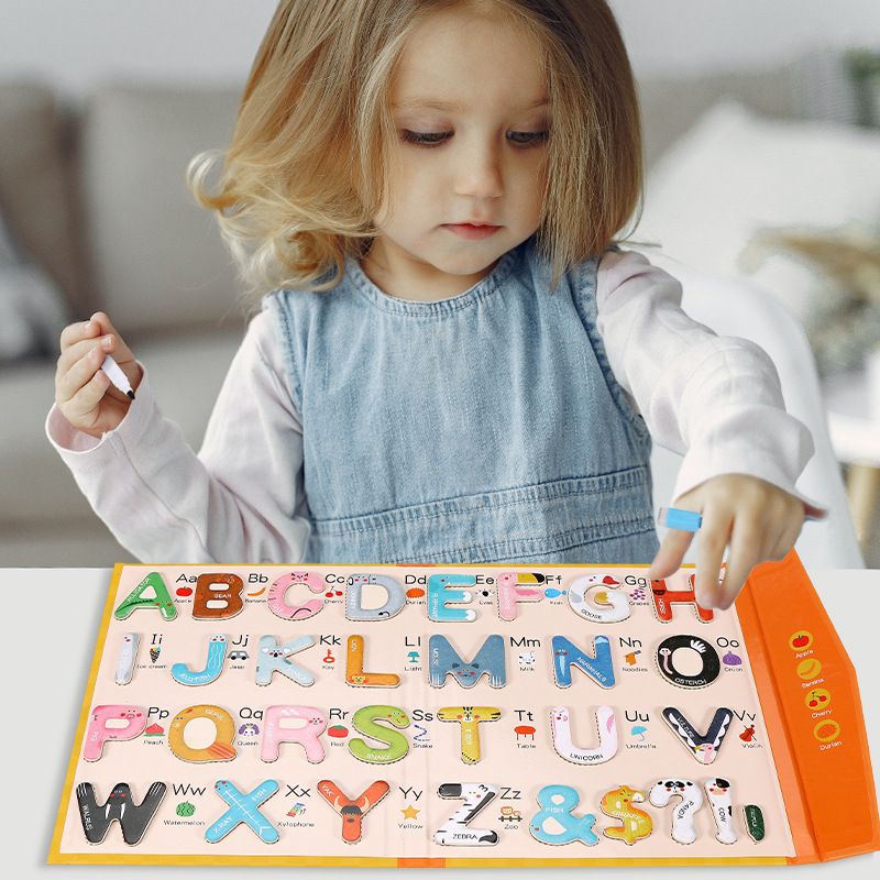 新款儿童书夹式磁性书本字母认知卡通动物蔬菜宝宝早教启蒙教玩具