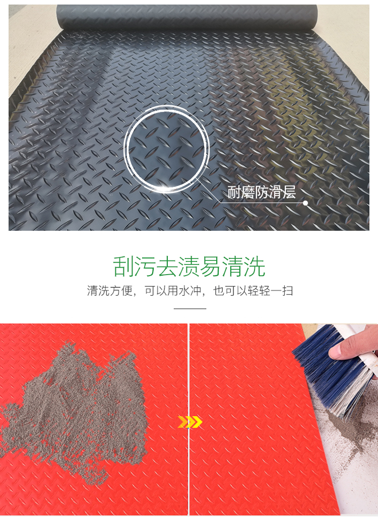 PVC Waterproof Anti-slip Floor Mats Commercial Wear-resistant Corridor Stairs Home Kitchen Warehouse Workshop Floor Rubber Mats