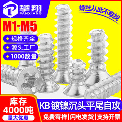 ニッケルメッキ KB ネジ十字皿頭平尾セルフタッピングネジシャーシファンネジ平頭ネジ M2/M3/M4