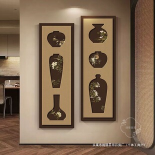 中古风立体砂岩画入户门玄关装饰画中式复古宋代美学茶室布置挂画-阿里巴巴