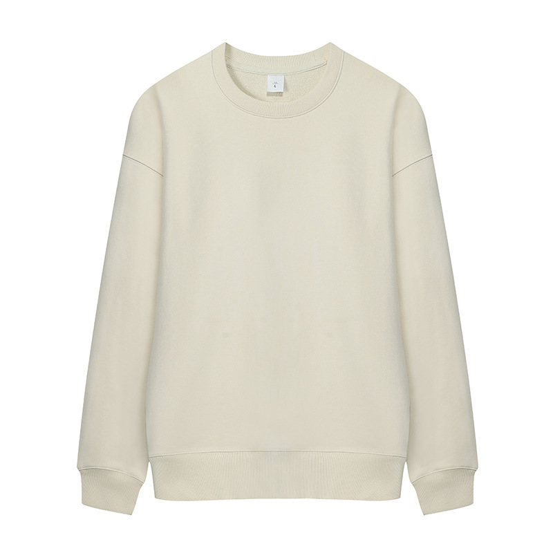 Otoño y invierno pesado 530g suelto cuello redondo camiseta de manga larga pantalones de trabajo conjunto personalizado al por mayor para hombres y mujeres