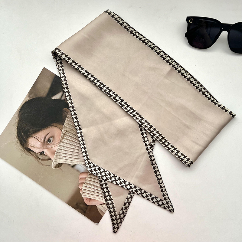 Bufandas de seda de ángulo oblicuo 2025 nuevo bufandas de diamante retrógrado decoración multifuncional de ángulo agudo moda bufandas largas correa de pelo