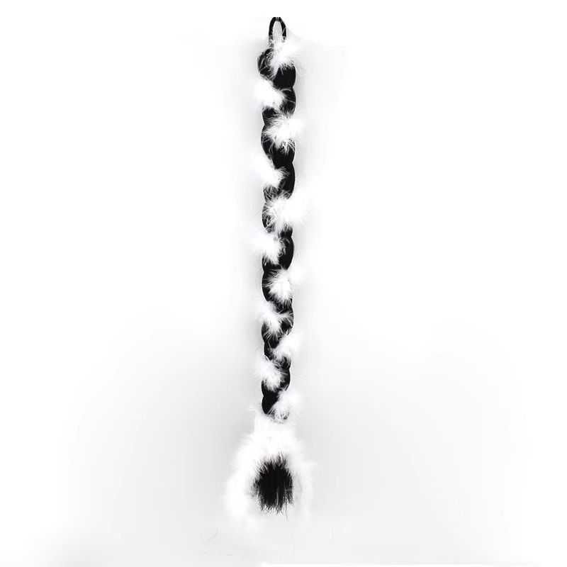 Furry feather dreadlocks (white/single)