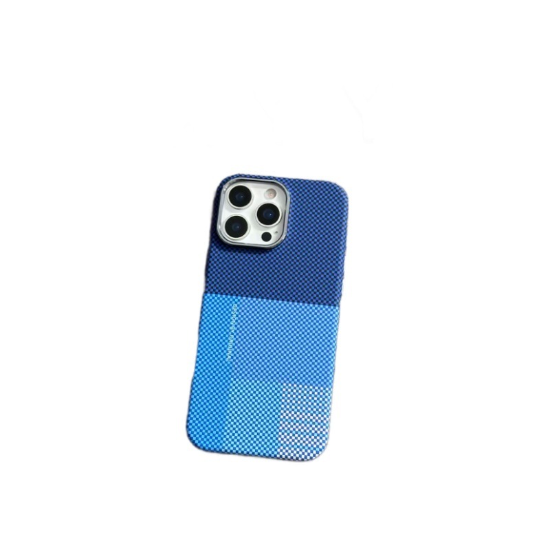 格纹拼色凯夫拉适用iPhone17PROMAX磁吸适用苹果16肤感PC保护套15|undefined