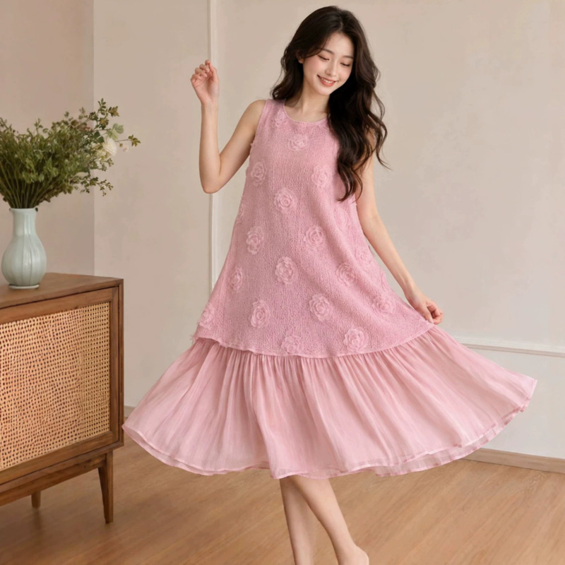 2026 Super Stylish Pink Spaghetti Strap Dress for Women, Summer Dopamine High-End Beach Vacation Tank Dress
