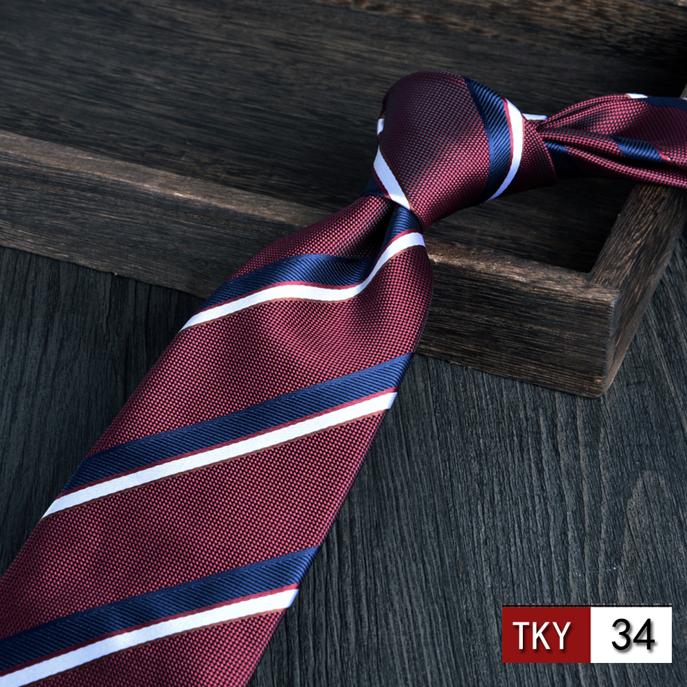 Corbata hombre vestido de negocios profesionales vino rojo novio casamiento Jacquard 8cm mano nueva tendencia spot