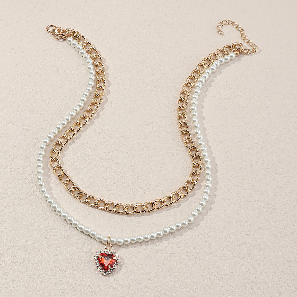 Collier D&#39;empilage De Coeur De Perles Multicouches De Mode Simple En Gros Nihaojewelry display picture 9