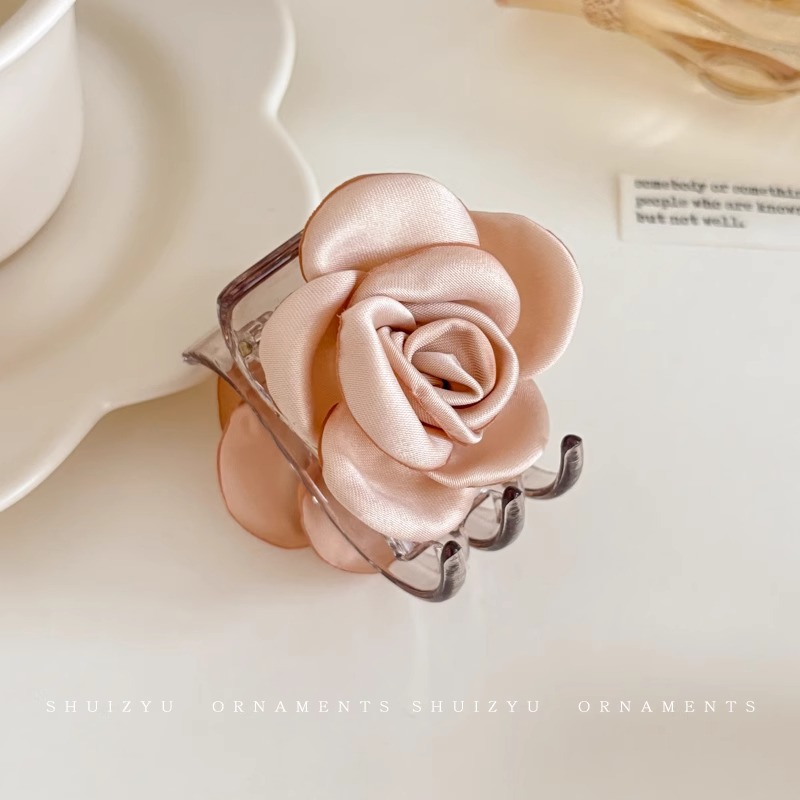 Camellia agarrando clip de flores para mujeres 2025 nuevo tocado de alta calidad de la cabeza detrás de la mitad de cabello de cabello de flores joyería de cabello