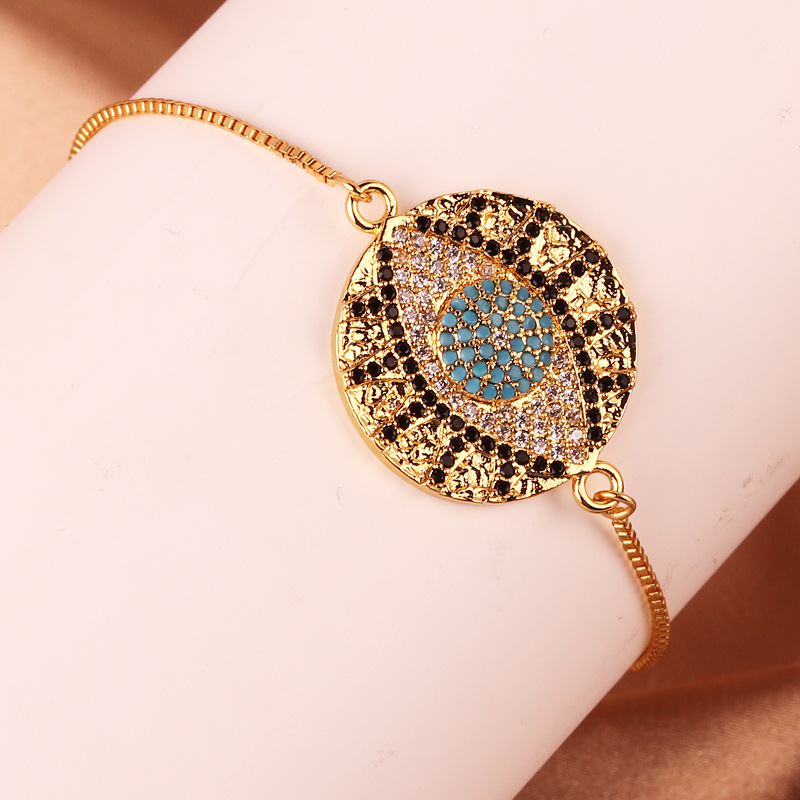 Fashion Color Block Copper Plating Inlay Zircon Bracelets 1 Piece