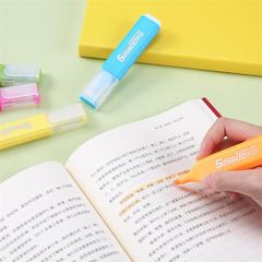 手帳熒光筆套裝斜頭彩色閃光筆批發齊心大容量記號筆六色晨光文具