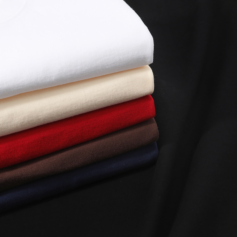 Summer cotton solid color T-shirt for men and women with a round…