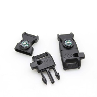 Bag buckle whistle compass multifunctional woven bracelet pom plastic buckle outdoor emergency umbrella rope woven