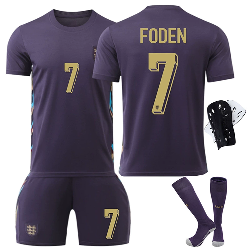 Футболка сборной Англии по футболу на Кубок Европы 2024 года № 9 Kane 10 Bellingham 7 Foden, детский футбольный комплект