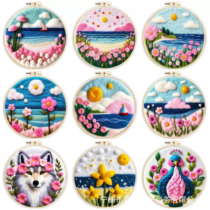 GATYZTORY Пр Point -уровня введение в войлочную живопись с embroidery каркасом, пряжа-игла материалы, подходящие для новичков домашнего обустройства