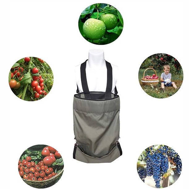 Frutas y verduras transfronterizas delantal de recolección de jardín bolsa de recolección de cosecha bolsa de almacenamiento de frutas de bolsillo profundo bolsa de recolección de jardinería