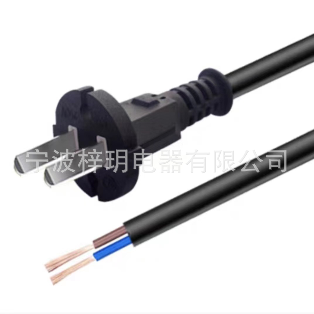 国标1.5米铜芯二插电源线 2芯1.5平方连接线插头线 电动工具线