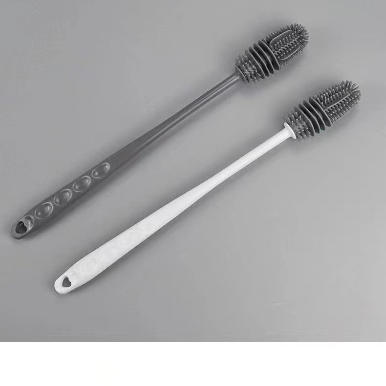 Cepillo de taza de lavado Cepillo de artefacto de taza de agua Cepillo de botella de limpieza de mango largo sin callejones sin salida Cepillo pequeño de pegamento suave para eliminar las manchas de té